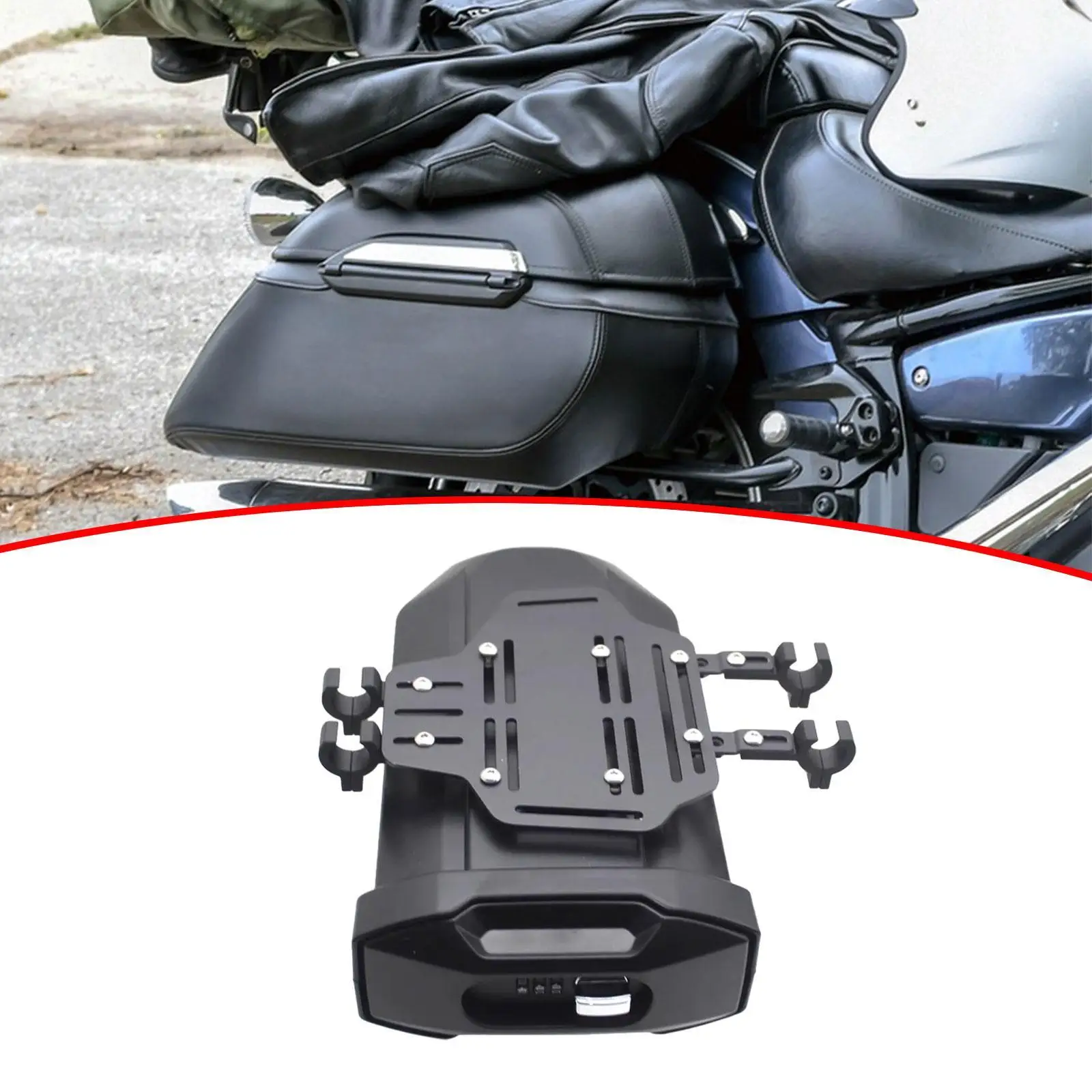 

Motorcycle Storage Box 3.8L Solid Luggage Case for MT450 2023 2024 2025