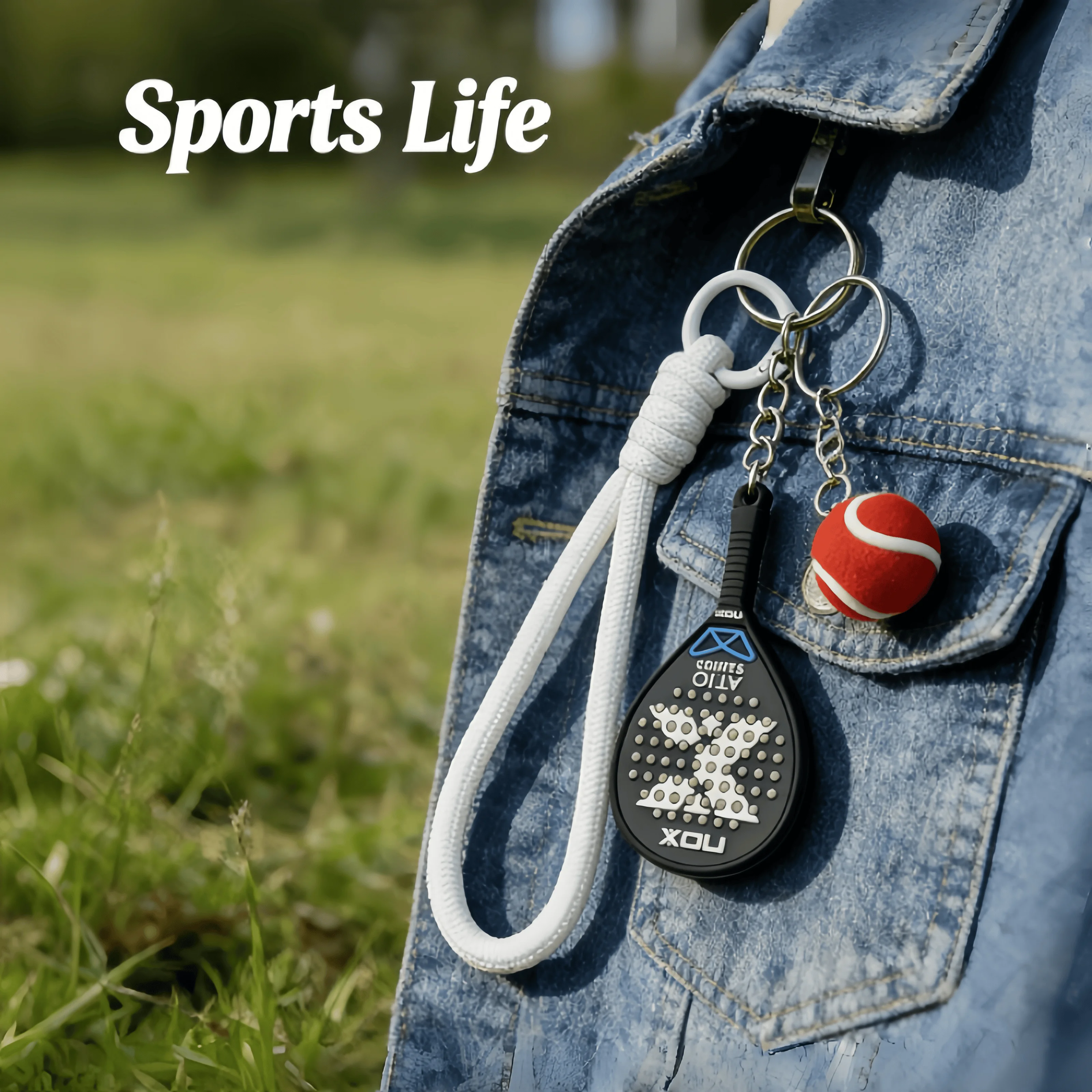 سلسلة مفاتيح Nox، مجموعة لطيفة لمضرب التنس، إكسسوارات عصرية رياضية، هدية مثالية لعشاق الرياضة #6