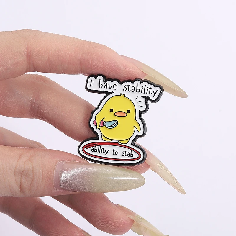 لدي ثبات للطعنة المينا دبوس الأصفر الكرتون الفرخ إغاظة يقتبس دبابيس شارة التلبيب مجوهرات الديكور بالجملة