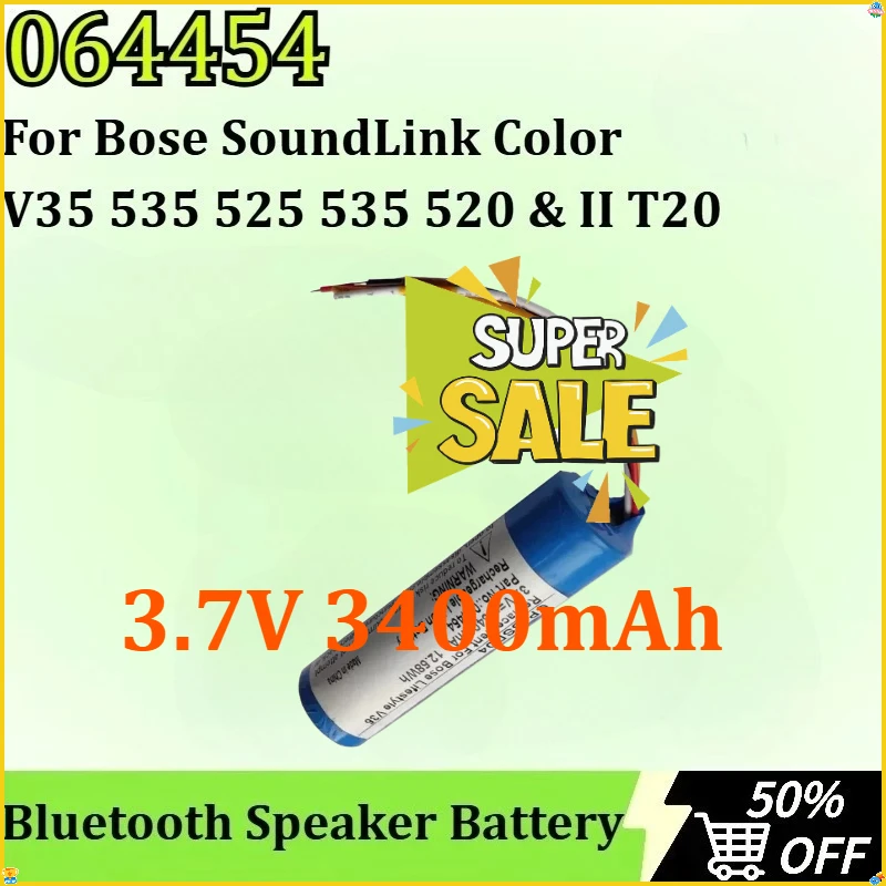 

For Bose SoundLink Color V35 535 525 535 520 & II T20 Newly Upgraded Replacement Bluetooth Speaker Battery 064454 3.7V 3400mAh