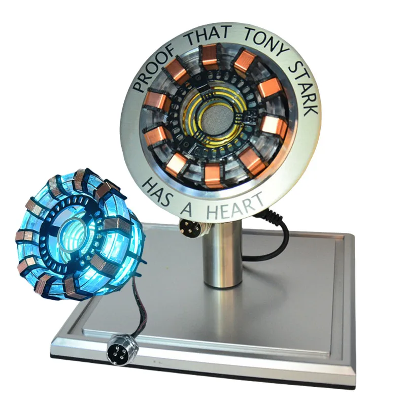 Avenger Iron Man Mk1 Arc Reactor Tony Stark Heart Of Mark Figurka Led Light Model Superhero 1:1 Cosplay Toys Chest Lamp Kids Gift