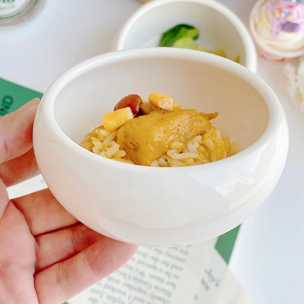 

2Pcs Small Round Bowls Ceramic Mini Dessert Bowl for Portion Control Breakfast Oatmeal Soy Sauce Dipping Snack Sushi Appetizer