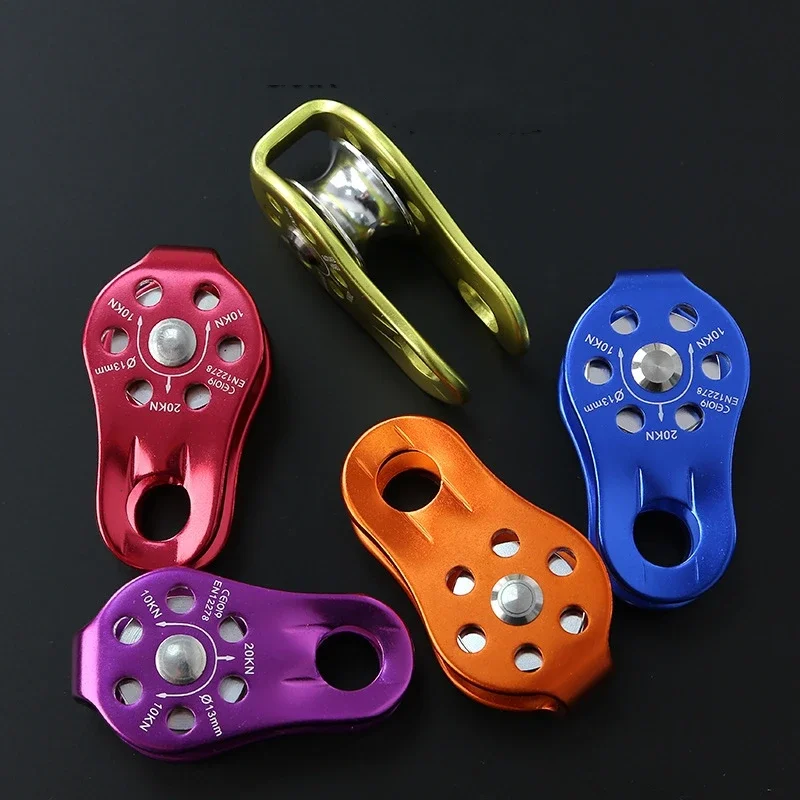 

Rock Climbing Pulley Fixed Sideplate Sheave Pulley High Altitud Traverse Gear Aluminum Alloy Pulley Outdoor Survival Tool