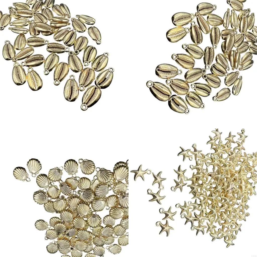 

50PCS Sea Creature Themed Star Fish Charm Pendants Jewelry Making Supplies Y08E