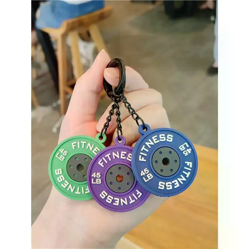 2025 New Barbell Keychain Silicone Dumbbell Keychain Gym Gifts For Gym Lovers Fitness Trainer Gift Backpack Car Key Pendant