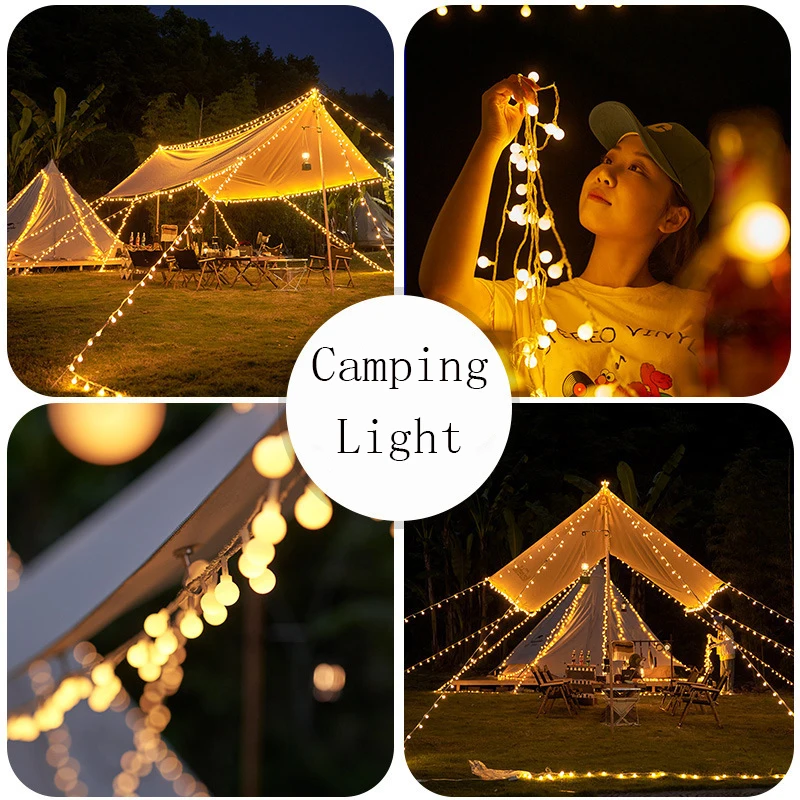 10/20/40/80led Bal Lichtslinger Kerst Slinger Fairy Buiten Decoratie Verlichting Voor Bruiloftsfeest Camping Decoratie