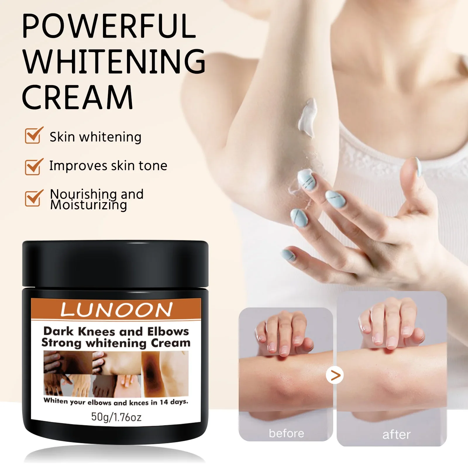 2/1pcs Body Whitening Cream Underarm Bleaching Serum Intense Whiten Butt Knee Brighten Inner Thigh Intimate Dark Remove Melanin