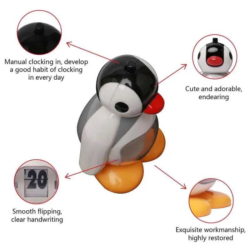 Cute Penguin Calendar Press Design Miniature Model Creative Desktop Small Doll Decoration Bedroom Living Room Offices Decor