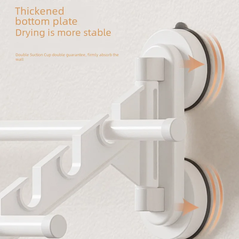 Punch-Free Suction Cup Clothes Hanger Wall Suction Cup Hook Clothes Rack Clothing Rod Balcony Suction Side Pack Hanging Rod Whol