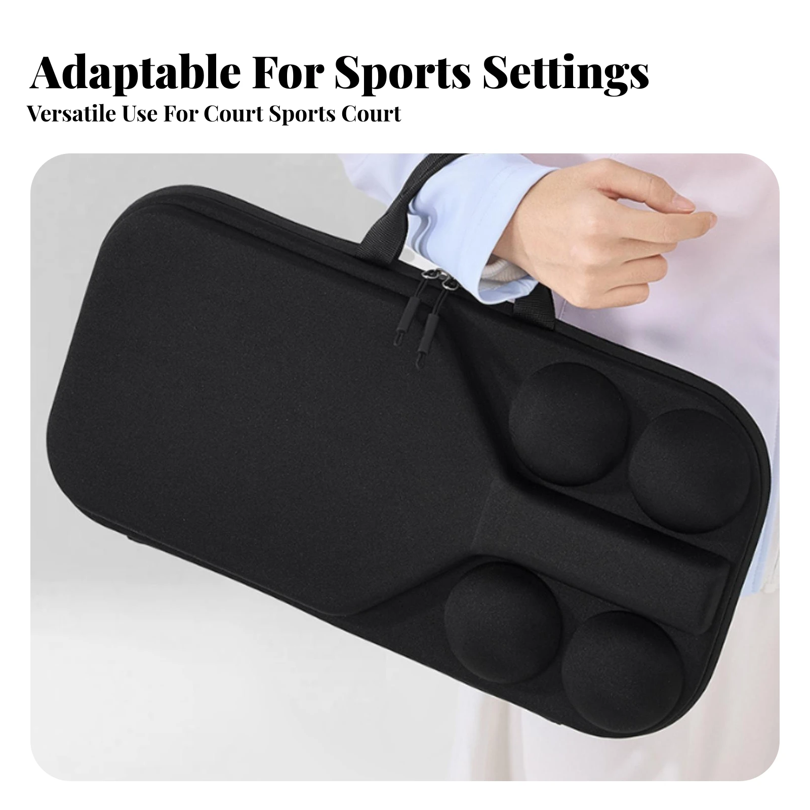 Pickleball Paddle Case Molded Compartments Pickleball Paddle Bag Sports Storage Ball Holders EVA Material