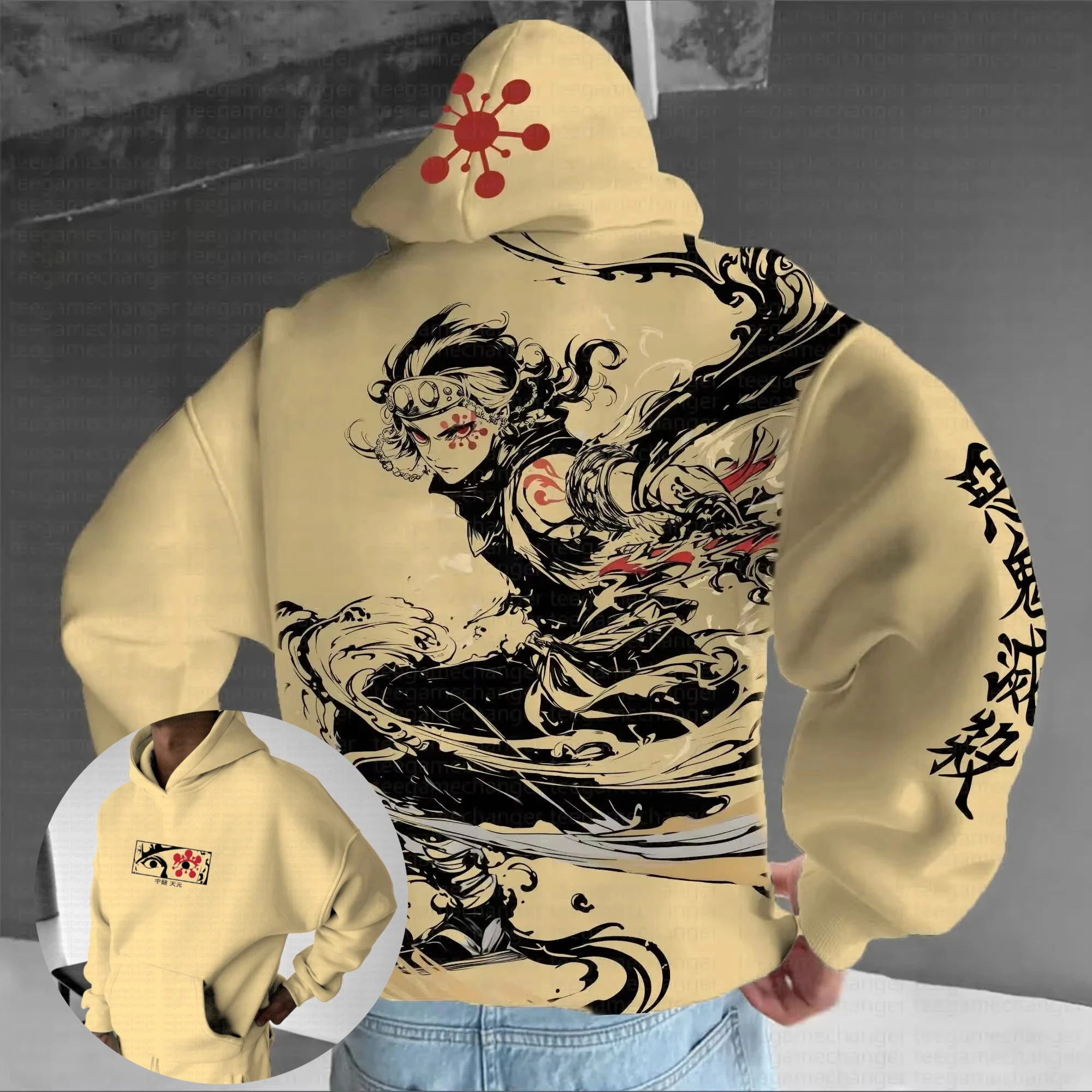 새로운 오버사이즈 귀멸의 칼날 후드티 여성 남성 애니메이션 프린트 스트리트웨어 캐주얼 스웨트셔츠 긴팔 탑 Y2K 코스프레 그래픽 재킷