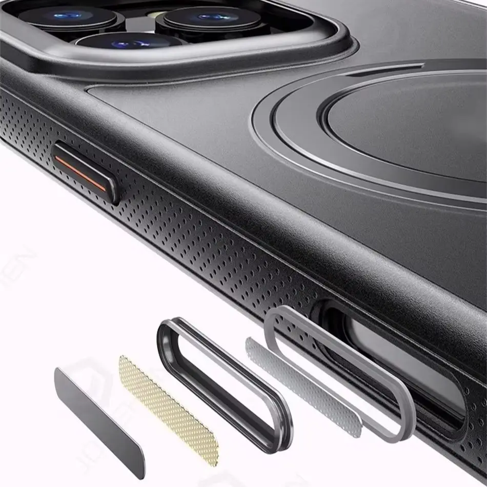 360 °   아이폰 13 14 15 16 17 Pro Max 16E용 회전 링 스탠드 마그네틱 케이스, 매그세이프 호환 무광택 군용 충격 방지 아머 커버