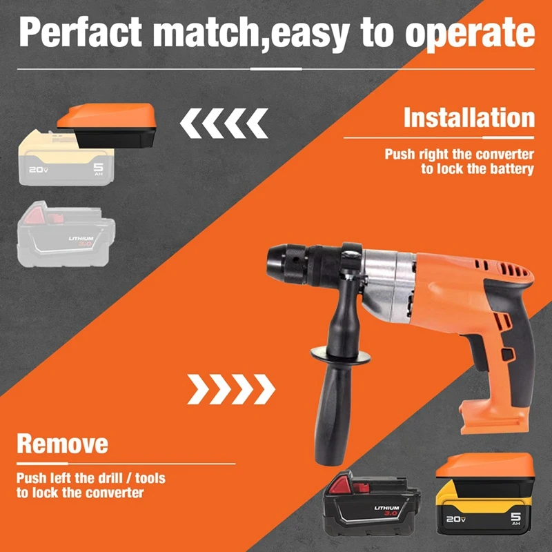 Adapter Use For Dewalt 20V&For Milwaukee M18 Battery Convert To For Fein 18V Tools ASCM 18 C, ASCM 18 QX, ASCM 18 QXC