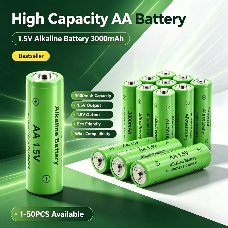 Akumulatory 1.5V AA 3000mAh o wysokiej pojemności, długotrwałe, do zabawek, aparatów, pilotów, latarek, myszek bezprzewodowych. — zdjęcie produktu 4