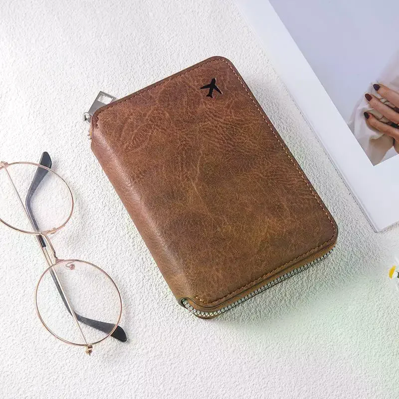 /HTF/Id Passport Case Large Capacity Ticket Organizer Card Case Travel Passport Wallet Card Holder Coin Purse Holder Zippered
