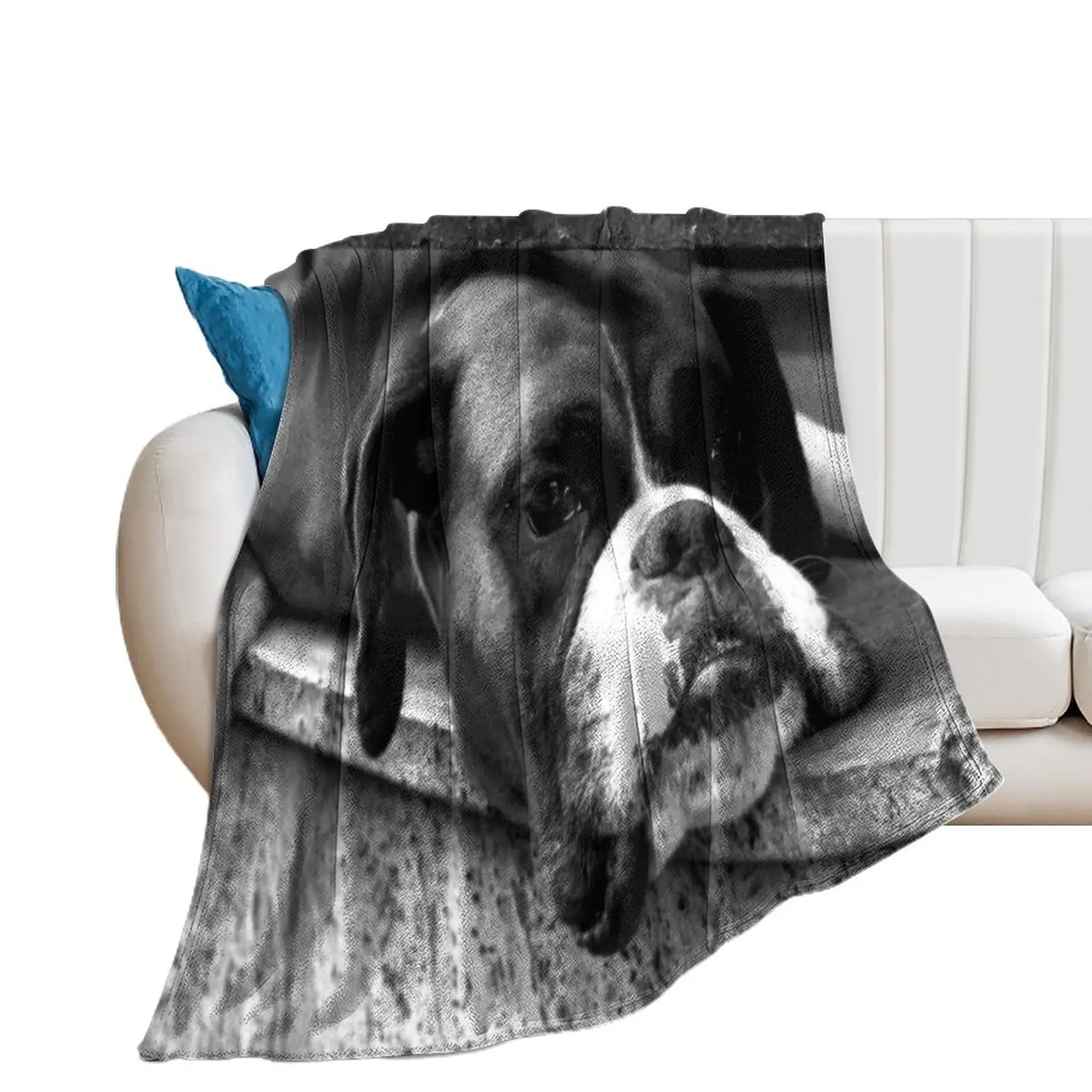 Boxer Dog On Windowsill Throw Blanket heavy to sleep Plaid on the sofa Luxury Designer Sleeping Bag Blankets