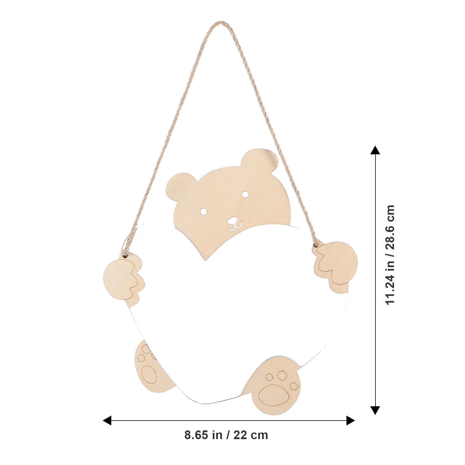 

Stylish Wooden Bear Mirror Hanging Wall Decor Functional Makeup Mirror for Bathroom Bedroom Living Room Space Saving Design