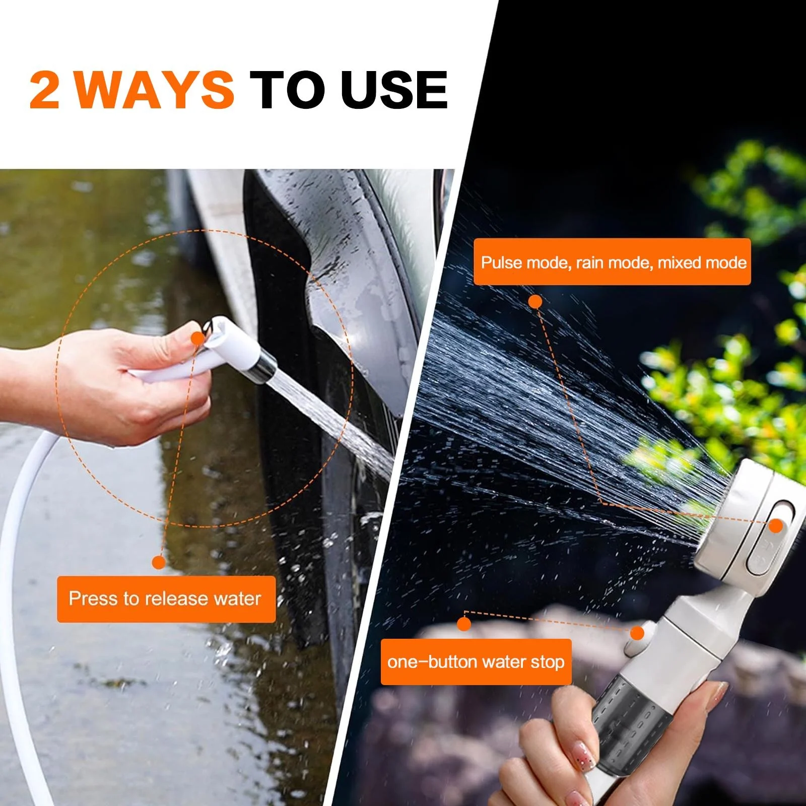 Outdoor Shower Portable Handheld Rechargeable Gentle Pet Bath Sprayer for Dogs and Cats Versatile Water Pump for Car Wash Garden Watering and Flower Care Cordless Low Energy Bath Grooming Equipment Kit