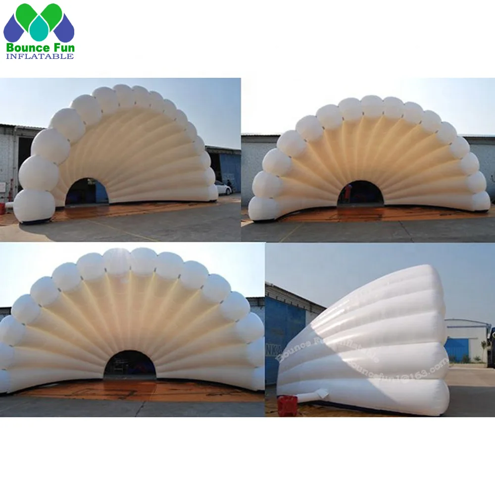 Kommerzielle große aufblasbare Iglu-Bühnenabdeckung, weiße Muschelkuppel, Zelte und Unterstände, Terrassenparty für Hochzeitsveranstaltungen, Musikkonzert
