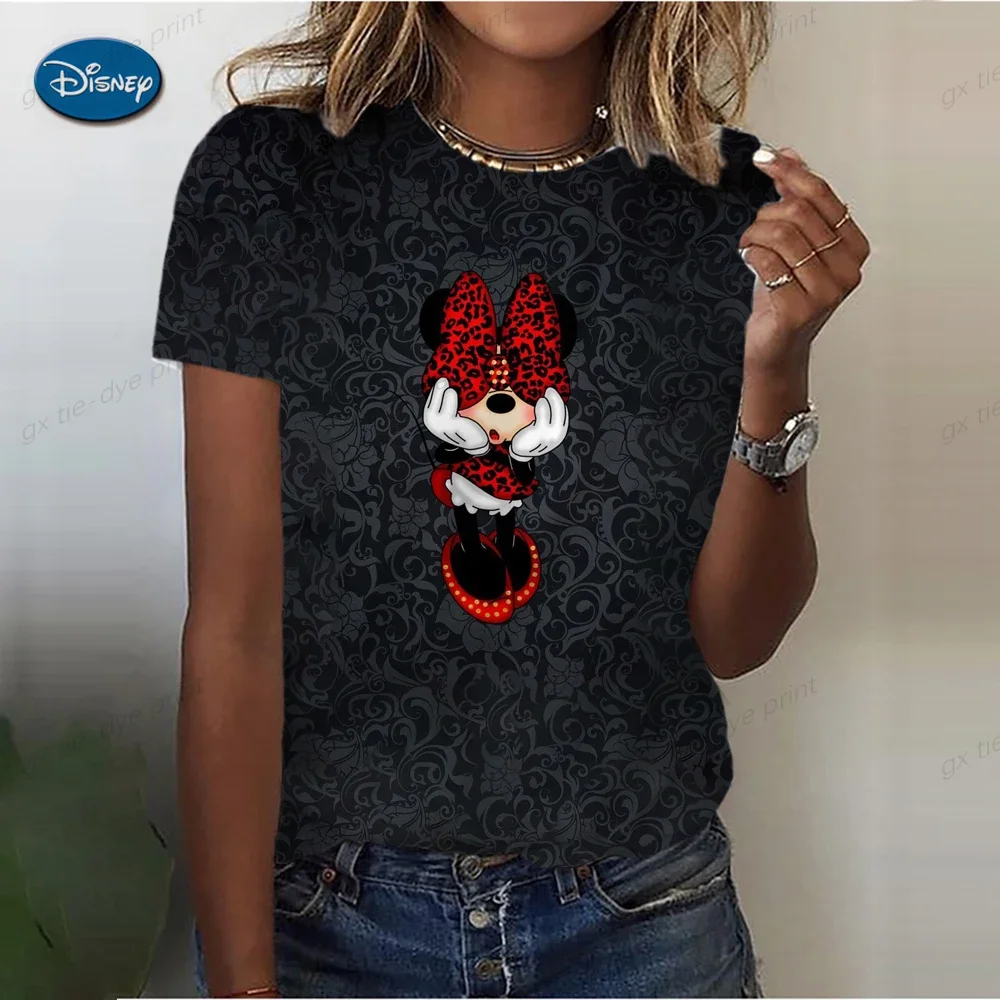 Disney Mickey Mouse Summer T Shirt for Women mother and daughter T-shirt Round Neck Clothes Pulovers Top Graphic T Shirts