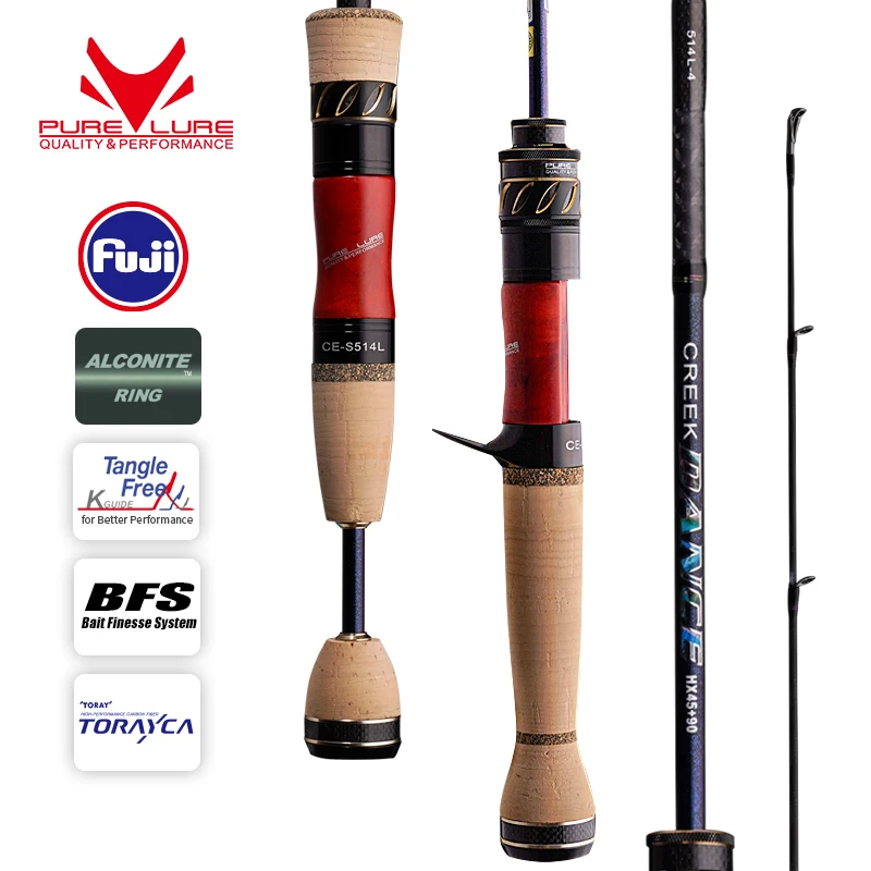 

PURELURE Trout Rod BFS Fishing Casting Spinning Light Travel Rod Stream Ejection Rod Fuji Alconite Ring Perch