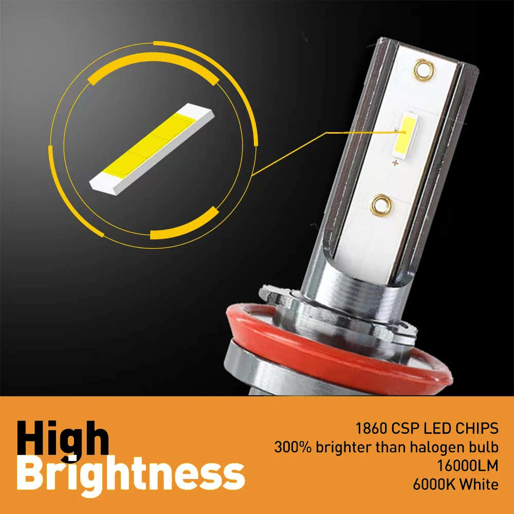 Heyword 26000lm 160W 1860 CSP chip 3000k/4300k/6000k/8000k Car LED Headlight h4 h7 h1 LED headlights 9005 H7 h11 led light