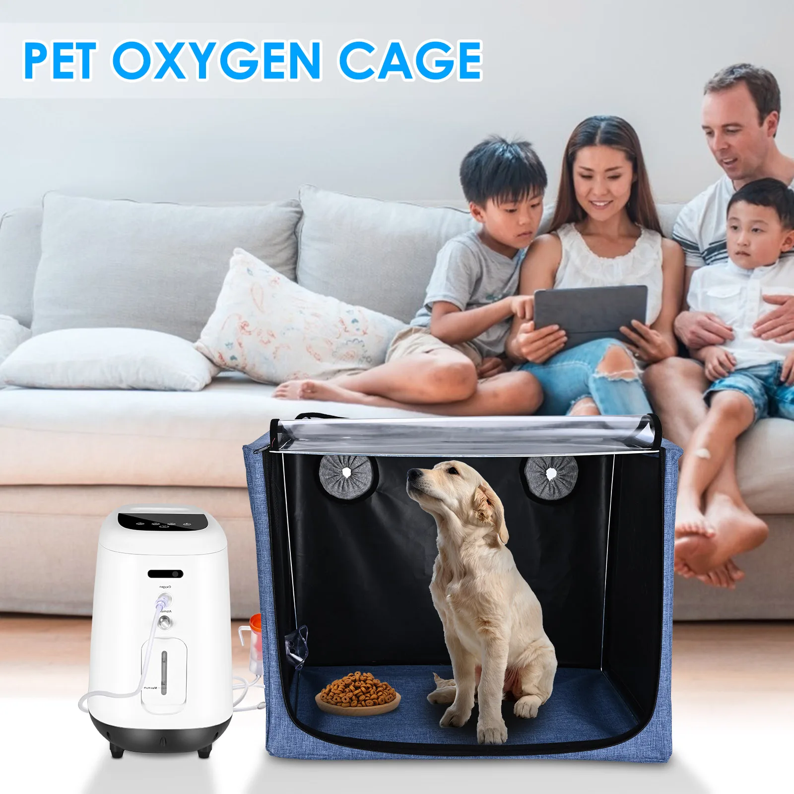 Pet Oxygen Cage ICU Room Pet Baby Nursing Room Cough Respiratory Disease Foldable Nebulizer Drying Box For Cats And Dogs