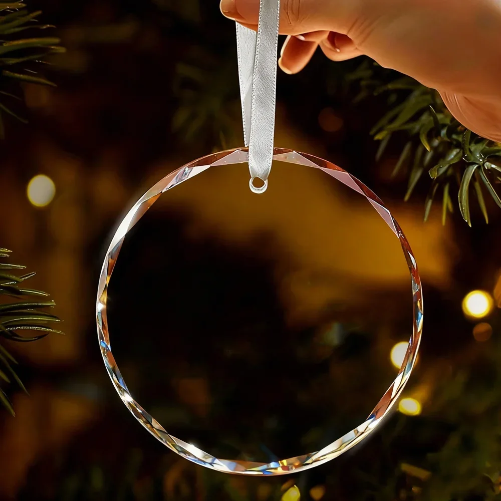 مسطح ثنائي الأبعاد، زينة إعلان التاريخ المخصص لعام 2026 - تذكار زجاجي للحمل ( أيقونة) مع تصميم مشبك الصور - عيد الميلاد