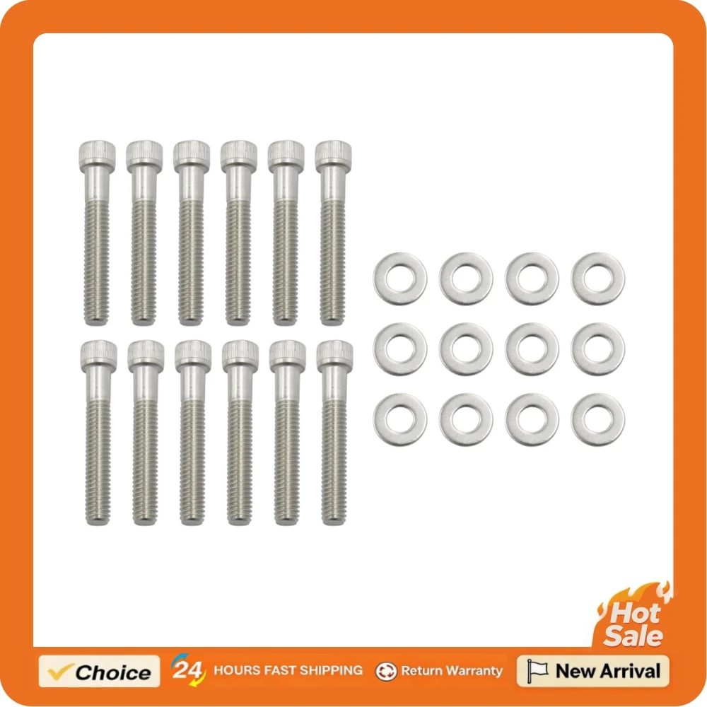 SBF  MANIFOLD BOLTS SBF MANIFOLD BOLTS SSTEEL KIT Replacement for Ford 289 302 5.0L 351W Small Block Allen Socket Head Bolts