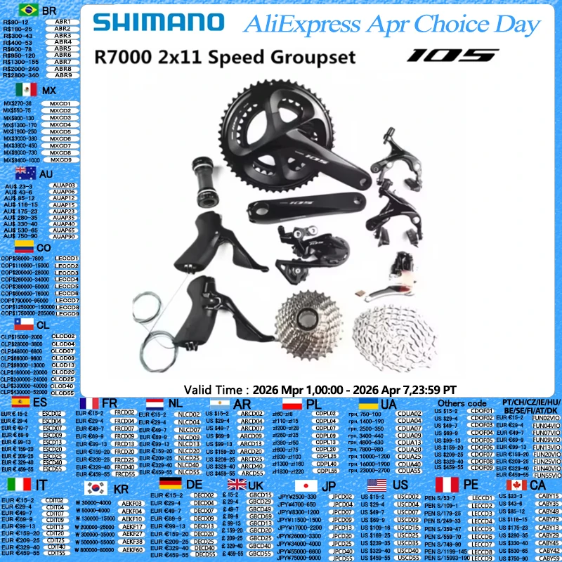 SHIMANO 105 R7000 groupe 2x11 vitesses ensemble R7100 pédalier 50-34T 52-36T vélo de route Kit de vélo groupe mise à niveau de 5800