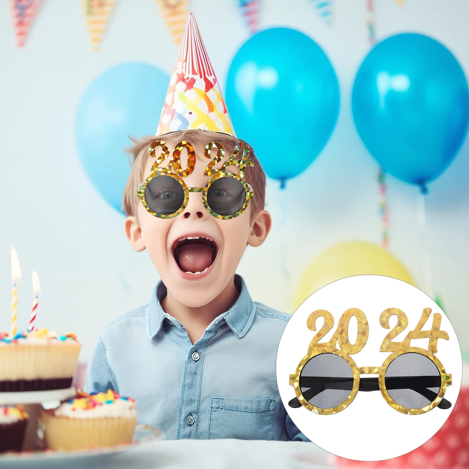 

2024 New Year Number Glasses 1 Pair Lightweight Plastic Party Eyewear Fun Photo Props For Festival Celebration Stylish