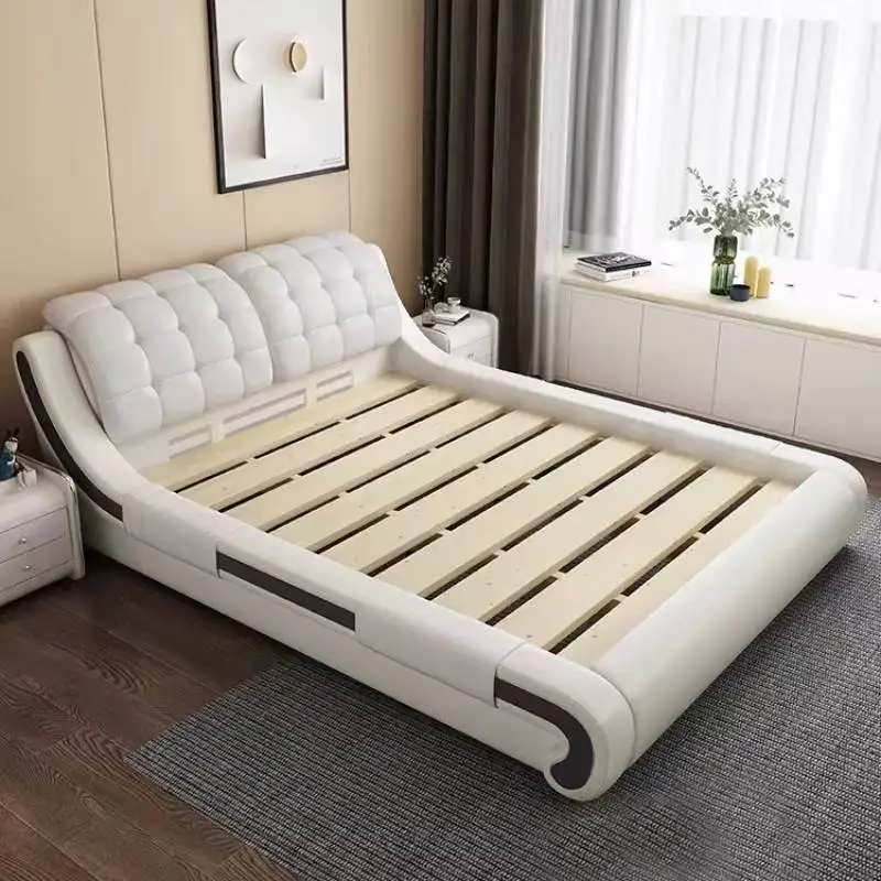 Modern Platform Bed Frame Storage Space Wood Double Bedroom Twin Bed Frame Queen Size Bedroom Cama Moderno Lujo Furniture