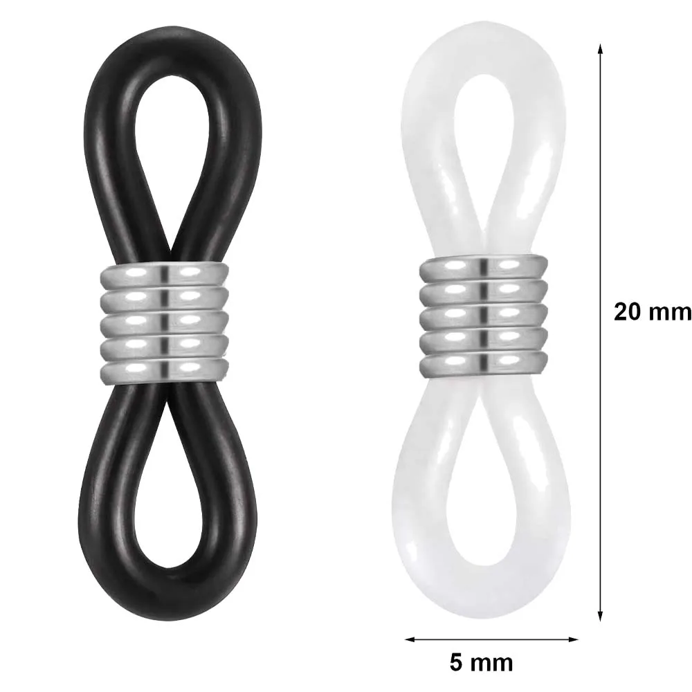 50pcs Eyeglass Chain Ends Adjustable Silicone Rubber Connectors For DIY Sunglasses Eye Glasses Holder Necklace Jewelry Making