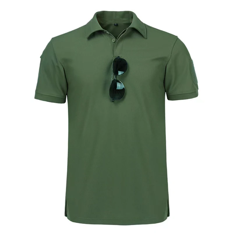Herren Sommer Quick Dry Pullerover O-Ausschnitt Revers T-Shirts Atmungsaktiv Camping Trekking Wandern Klettern Quick Dry Sport M-4XL T-Shirt – Detail 23