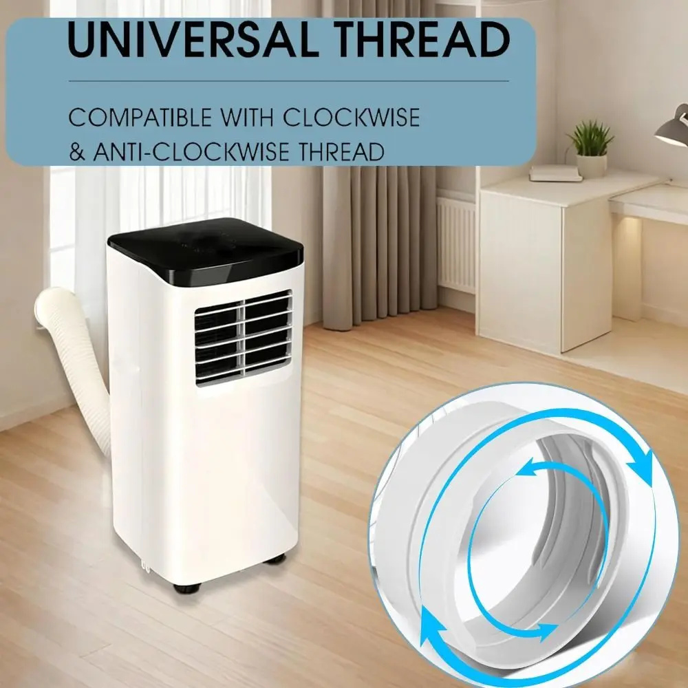 Vent Hose Connector Air Conditioner Hose Connector ABS Thread Adapter AC Exhaust Hose Coupler Clockwise Compatible