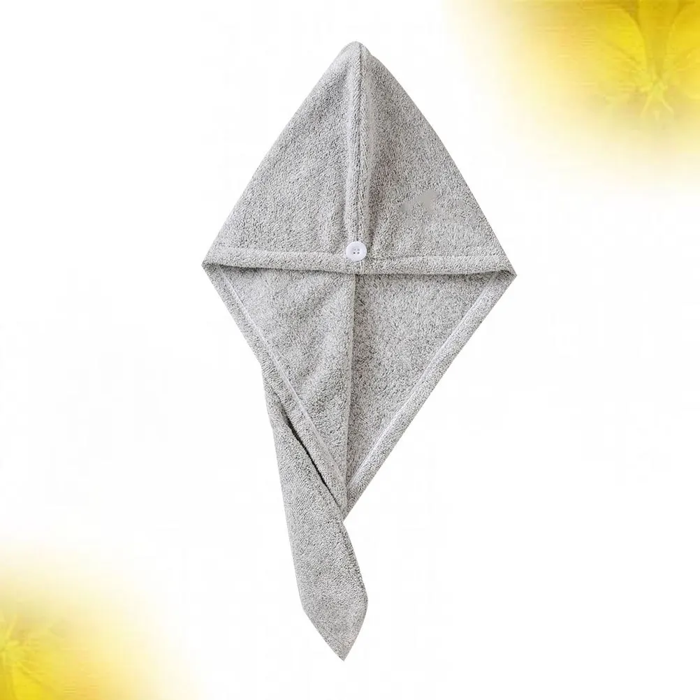 

Quick Drying Hair Cap Super Absorbent Lightweight Portable Bath Towel for Long Curly Straight Hair Grey Quick Drying Towel