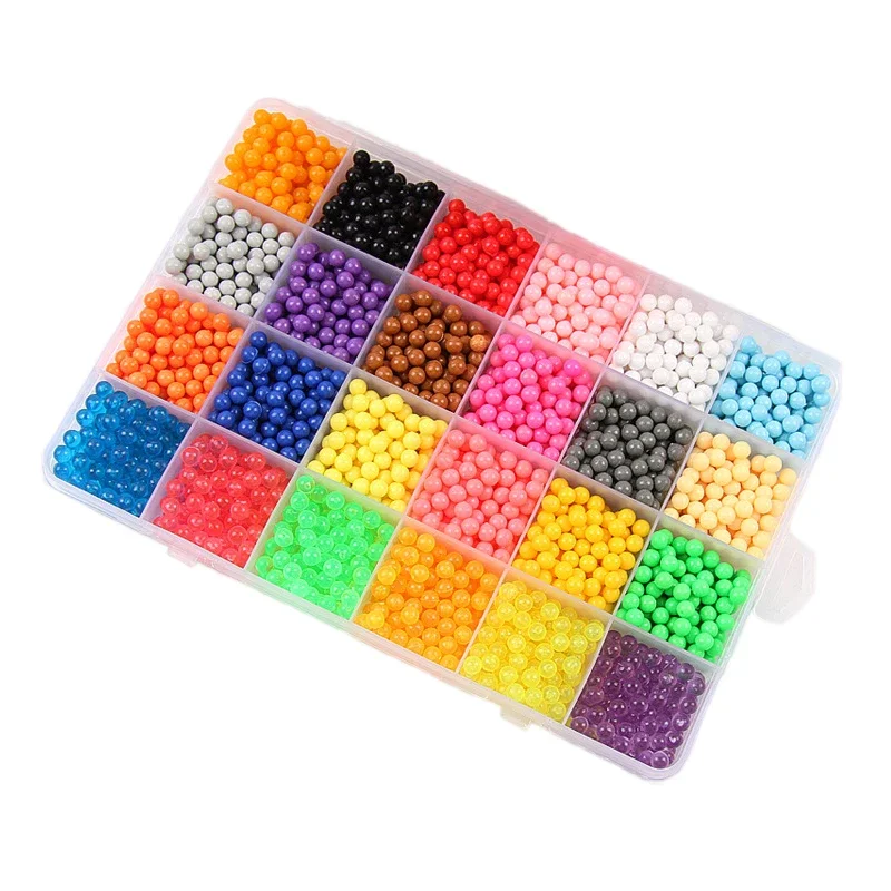 Nuovi 24 colori ricarica perline puzzle cristallo fai da te perline spray d\'acqua set giochi con la palla 3D giocattoli magici fatti a mano per