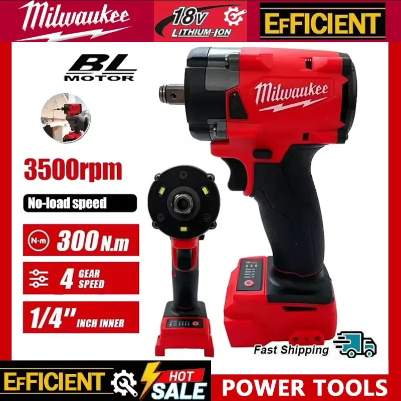 

Аккумуляторный бесщеточный ударный гайковерт Milwaukee 1/2 дюйма 2026 года для ремонта автомобилей и грузовиков, шуруповерт, перезаряжаемый, для электроинструментов