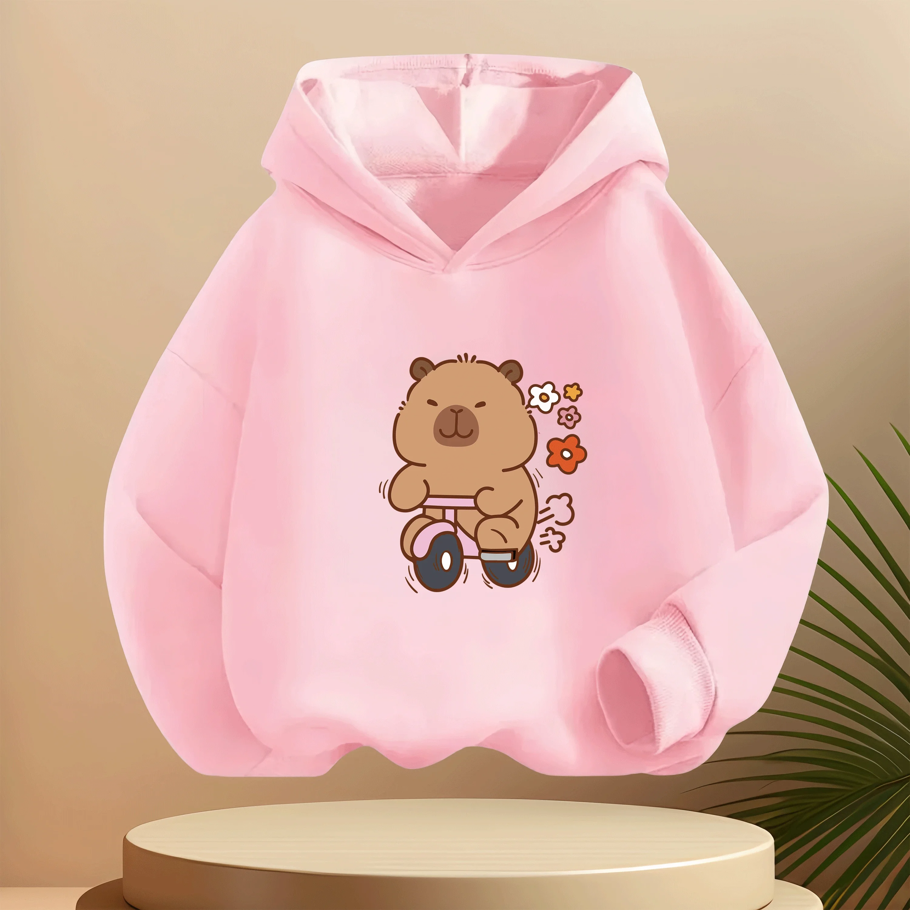 

2026 Capybara Anime Print Children Casual Sports Hoodie Pure Cotton Spring Autumn Hot Sale Wear