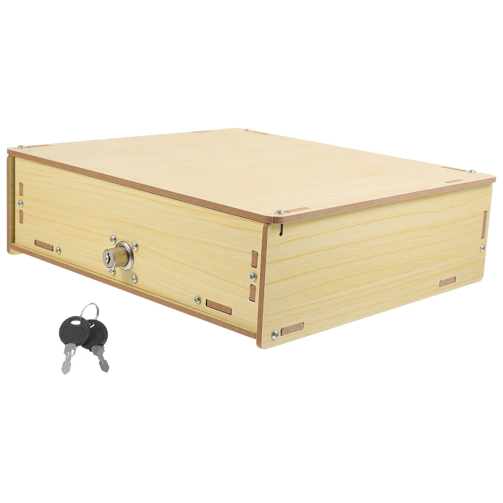 صينية درج النقود الخشبية، منظم تخزين الأموال متعدد الأقسام لملف سطح المكتب لتسجيل النقود واستبدال فرز العملات المعدنية