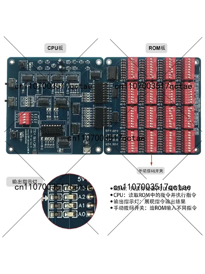 4Bit TD4 CPU DIY Learning Kit 74 Series Chip Logic Circuit Design Board