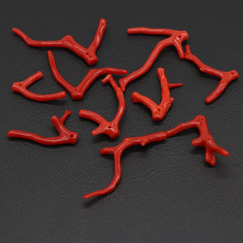 1PCSNatural Stone Coral Bead Red Irregular Branch Shape Pendant For Jewelry Making DIY Bracelet Necklace Earrings Charm Gift