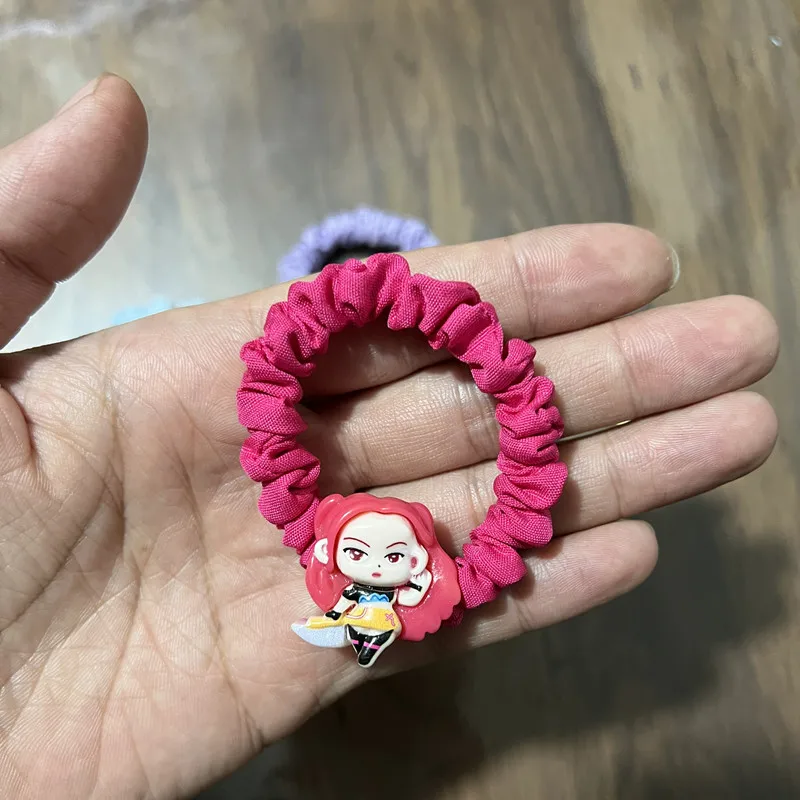 حار بيع 6 قطعة شيطان هنتر الكرتون العلاقات الشعر لطيف الشعر الحبال مجموعة المرأة عالية مرونة الشعر الفتيات الدوائر ذيل حصان المثبت #2