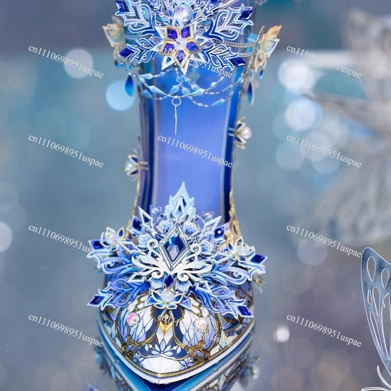 Snow love magic crystal shoes 3D three-dimensional puzzle metal assembly model handmade DIY
