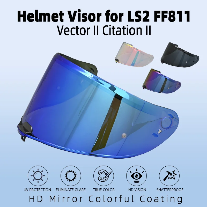 Helmet Face Shield Visor Replacement for LS2 FF811 Vector II Citation II Clear & Smok Mirrored Motorcycle Accessories Moto