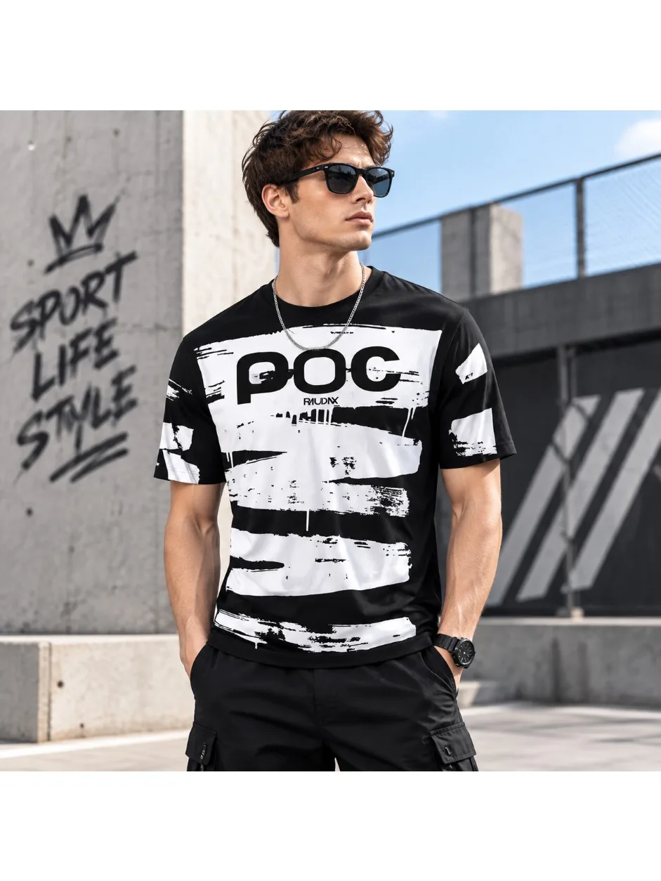 AliExpress NONE 2026 New Breathable Summer Print Outdoor Gear Moisture-Wicking Bicycle Sportswear Short Sleeve T-Shirt Sports Training T-shirt
