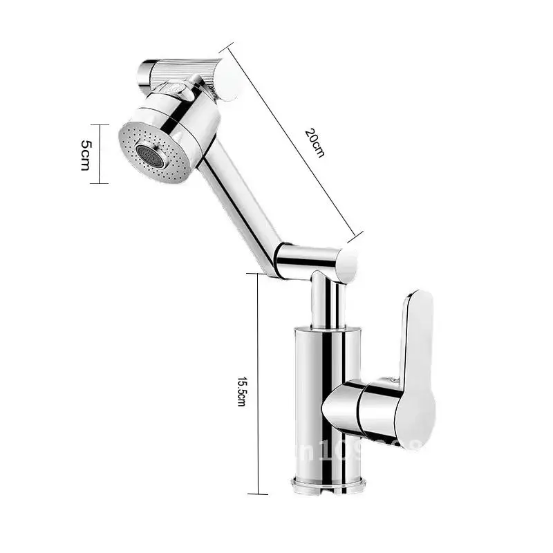 

Bathroom sink faucet 1080 degree rotating hot and cold basin faucet alloy water single sink mixing splash-proof handle faucet
