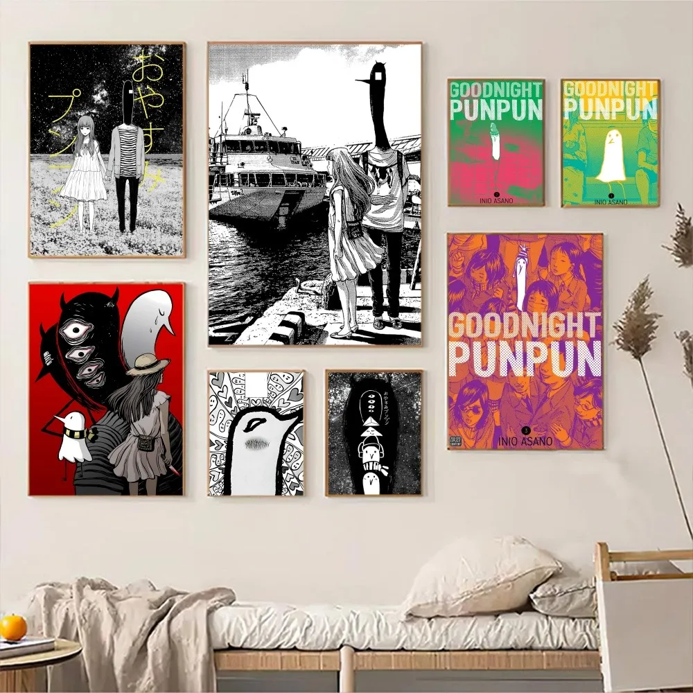 Goodnight punpun Anime Posters Sticky HD Quality Wall Art Retro Posters for Home Kawaii Room Decor