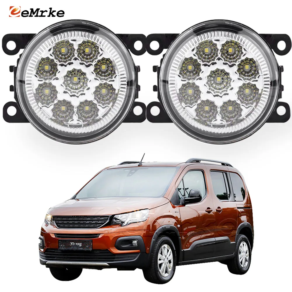 EEMRKE 9 Led Fog Lights Assembly H11 DRL for Peugeot Rifter Opel Vauxhall Combo Life Toyota ProAce City Verso EU-spec 2019-2022