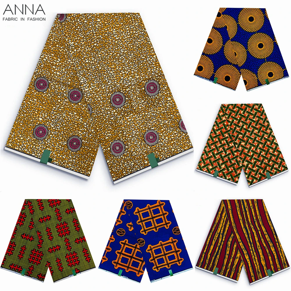 Veritable Wax Ankara Block Prints Batik Fabric African Wax Fabric Nigerian Dutch Hollandais Pagne 100% Cotton For Sewing VL-72